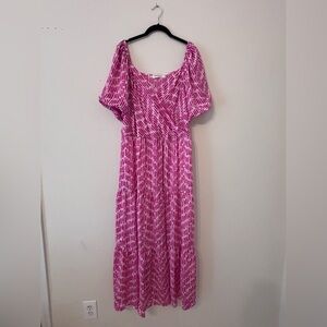Impressions Pink Patterned Dress